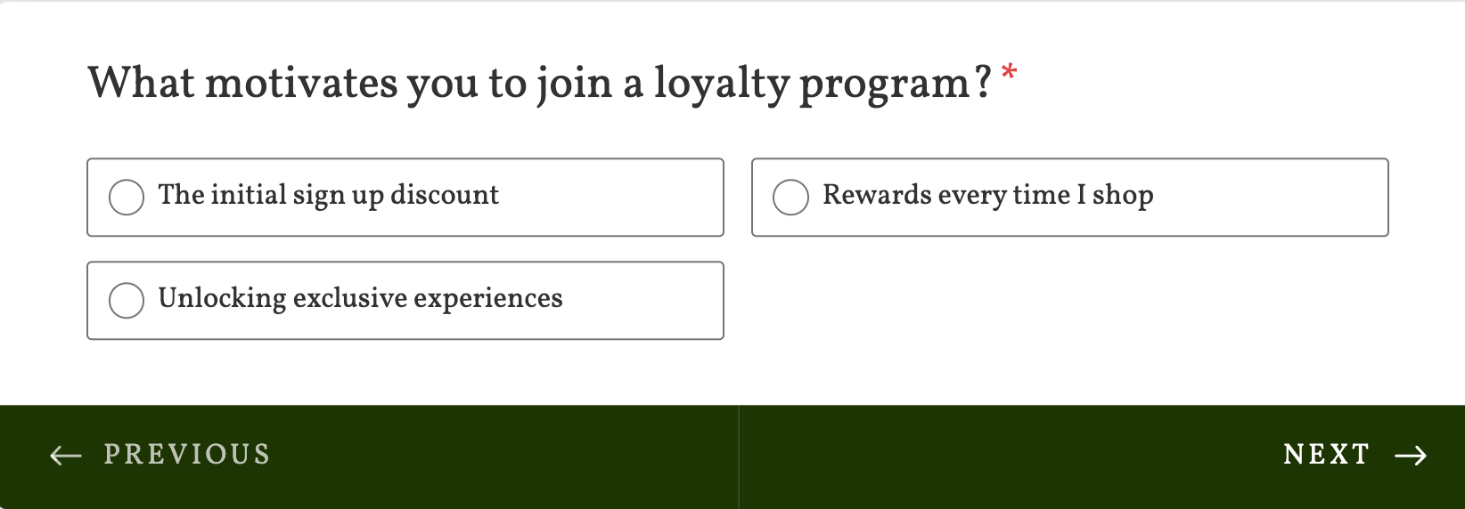 Loyalty Program question about rewards and experiences 